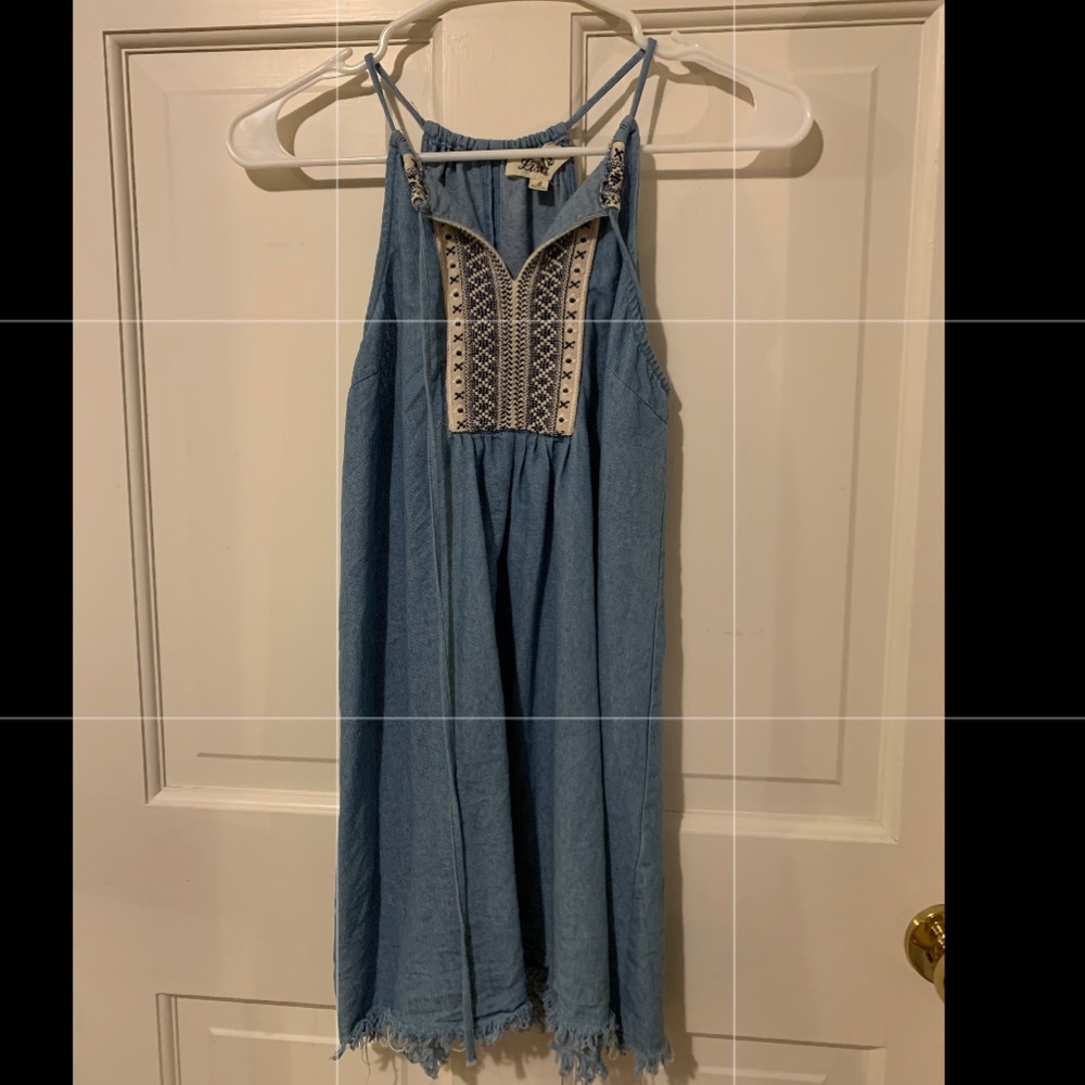 Listiele denim embroidered dress.